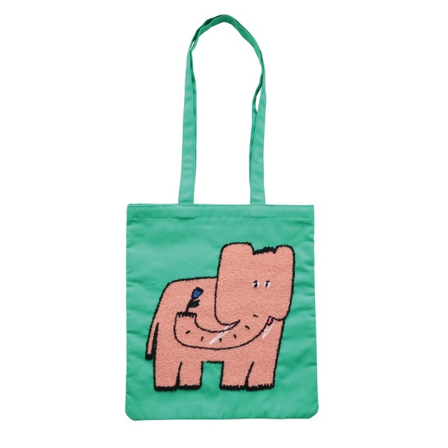 【Olya】Fluffy Rectangle tote bag Elephant