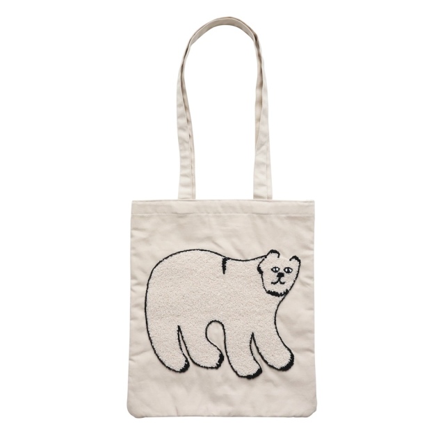 【Olya】Fluffy Rectangle tote bag Polar bear