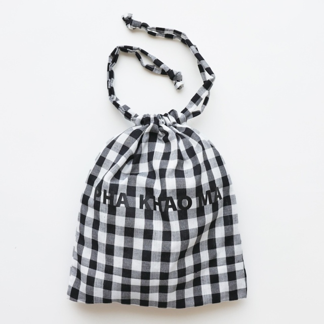 【yao】PHA KHAO MA Drawstring bag Black