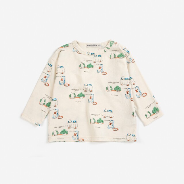 【BOBOCHOSES】Drop2「All About Monsters」B226AB039 Everyday Ghosts all over T-shirt BABY