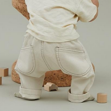 【MOUNTEN.】BP01-0109a front tuck organic jeans(for baby)