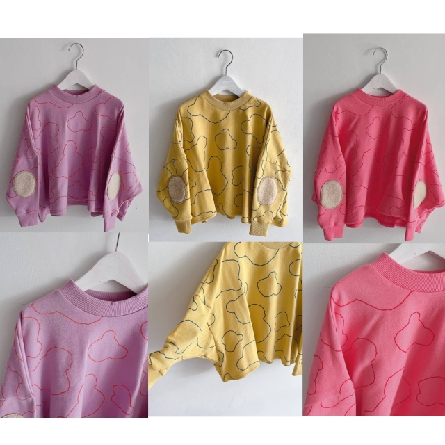 frankygrow】23FWCS-452 FACE BEAR DOLMAN SLEEVES SWAETSHIRT