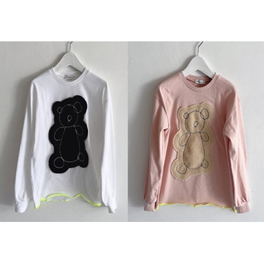 【frankygrow】23FWCS-458 KUMA EMBROIDERY PATCH L/S TEE