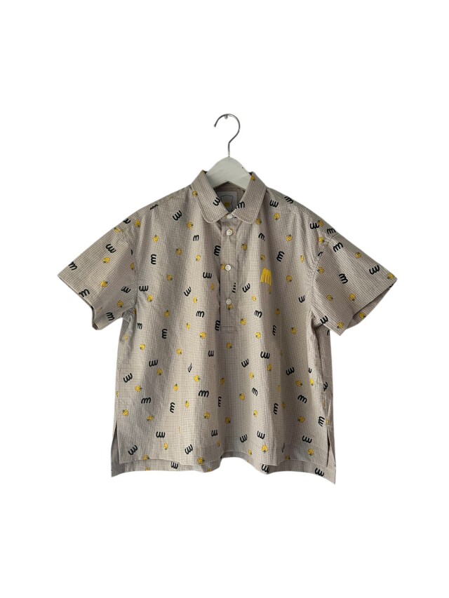 【minnano×frankygrow】MF26SSH-004 M&SB PATTERNED PULLOVER SHIRT/BEIGE