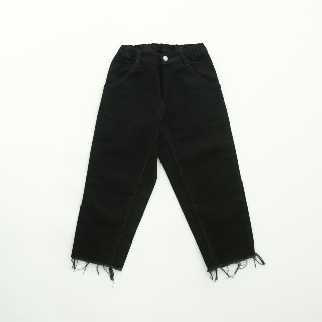 【MOUNTEN.】MP14-1210 wide cropped jeans (organic cotton)/black