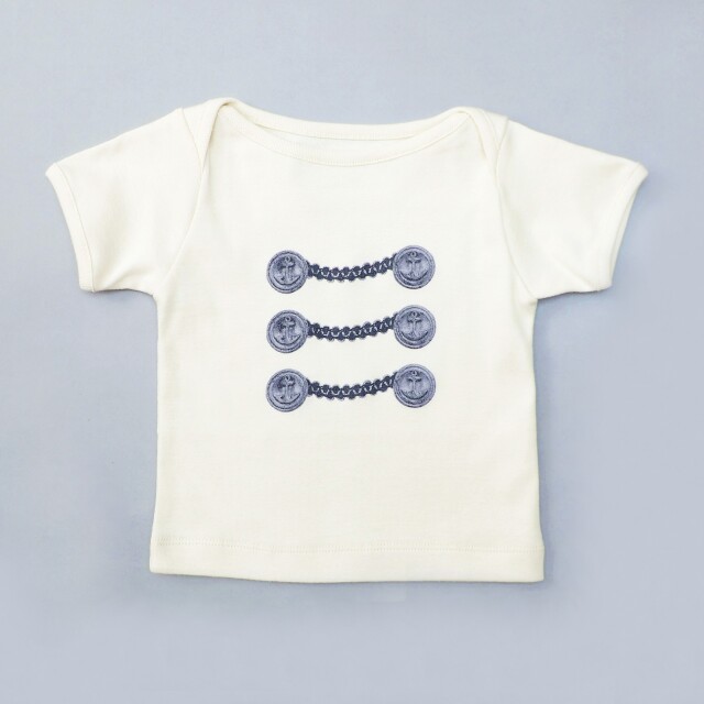 【michirico】MR26SS-10 Button print T/baby/クリーム