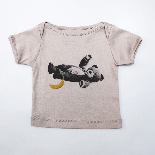 【michirico】MR26SS-11 Bear & Banana T/baby/グレージュ