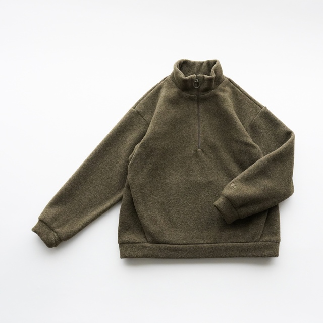 【MOUNTEN.】MT84-1823 melange fleece half zip/キッズ110～おとな