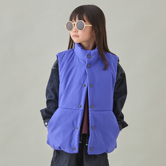 【MOUNTEN.】MV02-1804 puff vest/violet