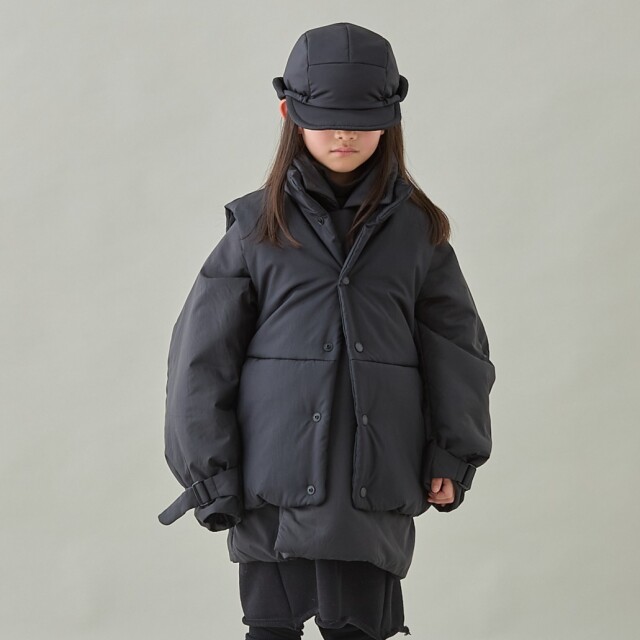 【MOUNTEN.】MV02-1804 puff vest/black