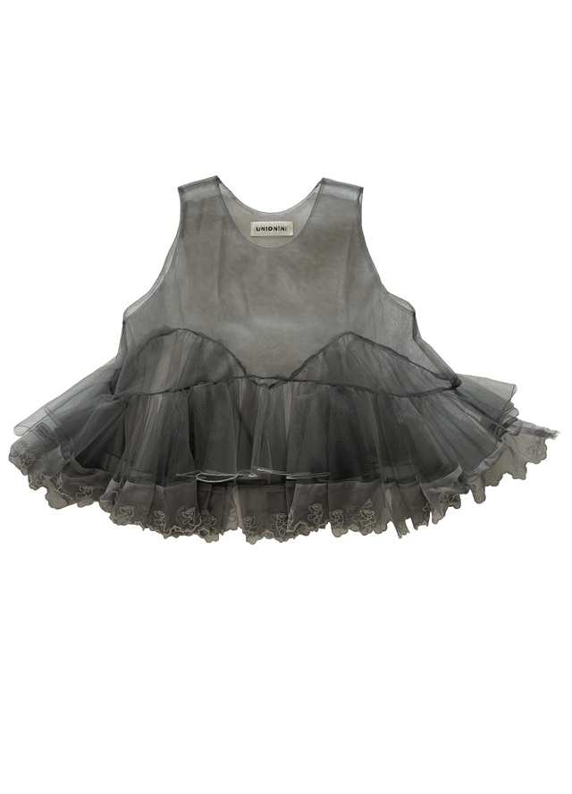 【UNIONINI】OP-098 teddybear lace tulle one piece /gray