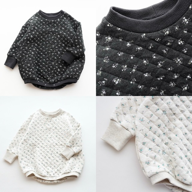 【MOUNTEN.】BT10-0406 flower quilt wide crewneck BABY