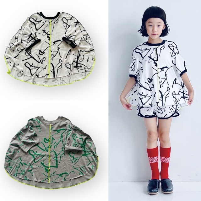 【frankygrow】25SCS-495 ORG.PT CIRCLE PONCHO TEE