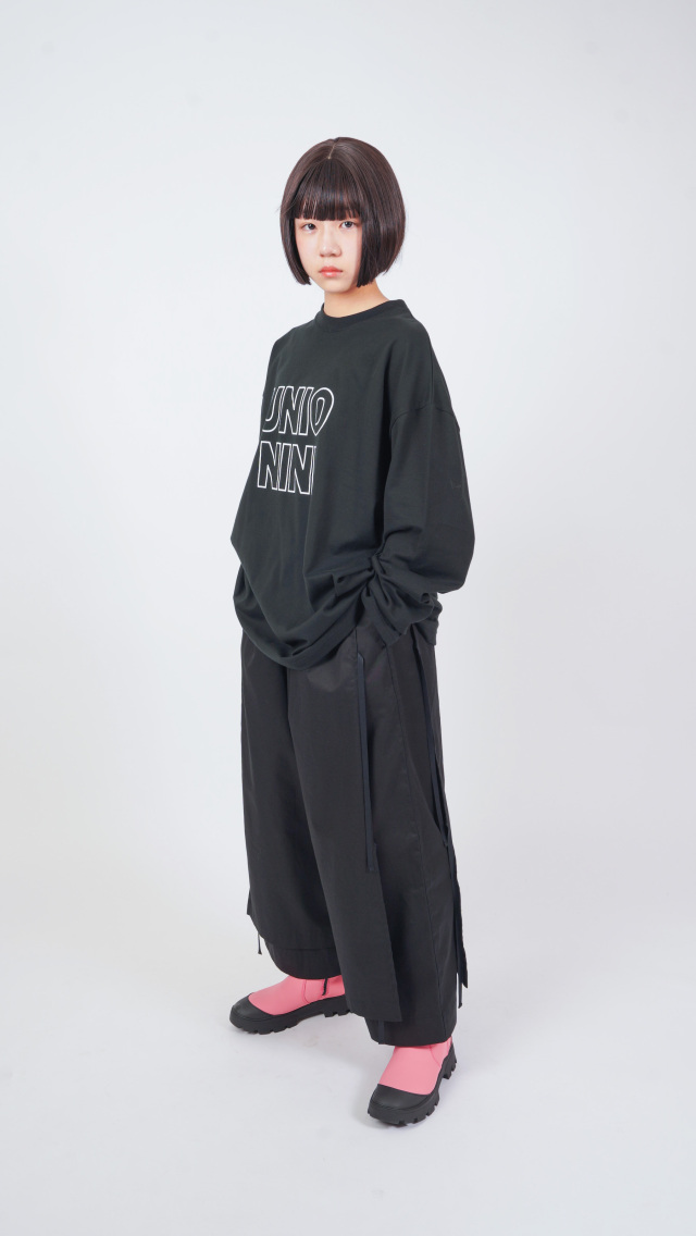 ※yun【新品】UNIONINI ユニオニーニ ブラウス 6-8y UNIONINI】CS-066 big logo long sleeved tee キッズ~大人まで