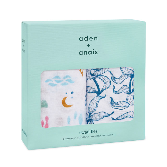 【aden + anais】ガーゼおくるみclassic swaddles 2pack/salty kisses/正規品