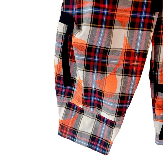frankygrow】25FWBT-385 FORMED CHECK TAPE BIG PANTS