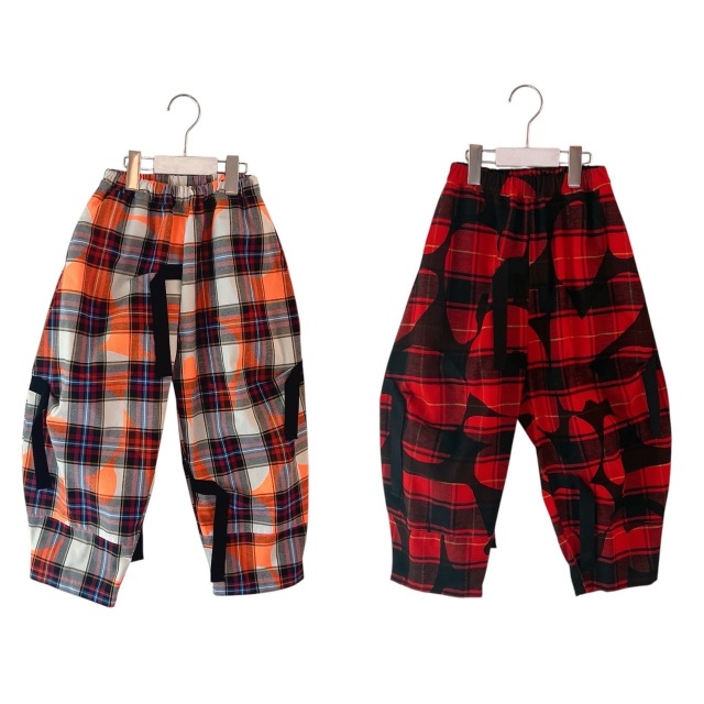 【frankygrow】25FWBT-385 FORMED CHECK TAPE BIG PANTS