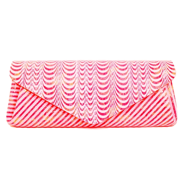 【carmine】レザーロングウォレット鯉 NEON PINK