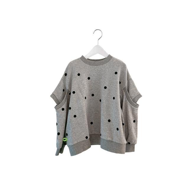 frankygrow】25FWCS-510 DOTS DEFORMED SLEENES SWEATSHIRT
