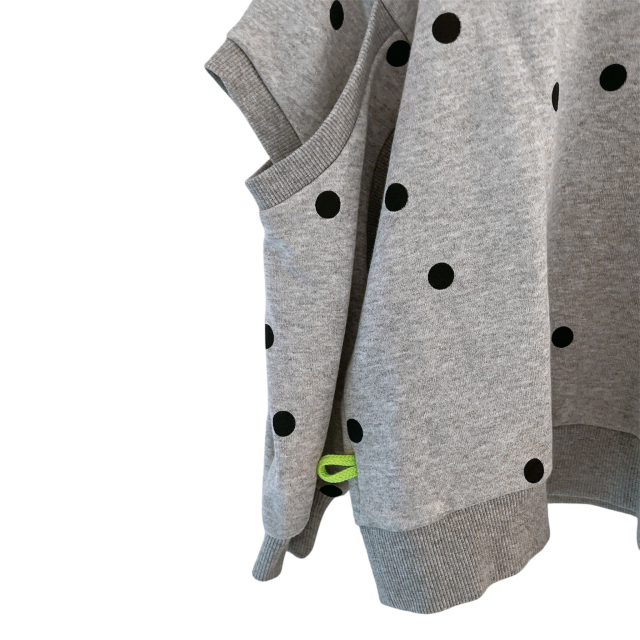 frankygrow】25FWCS-510 DOTS DEFORMED SLEENES SWEATSHIRT