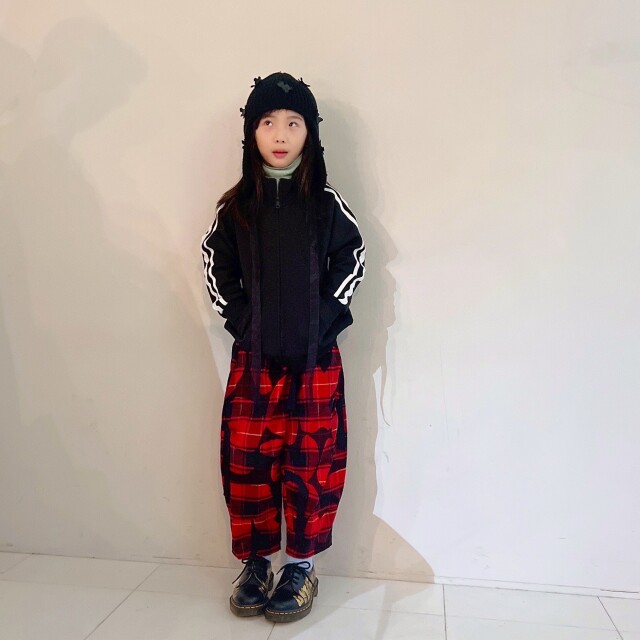frankygrow】25FWBT-385 FORMED CHECK TAPE BIG PANTS