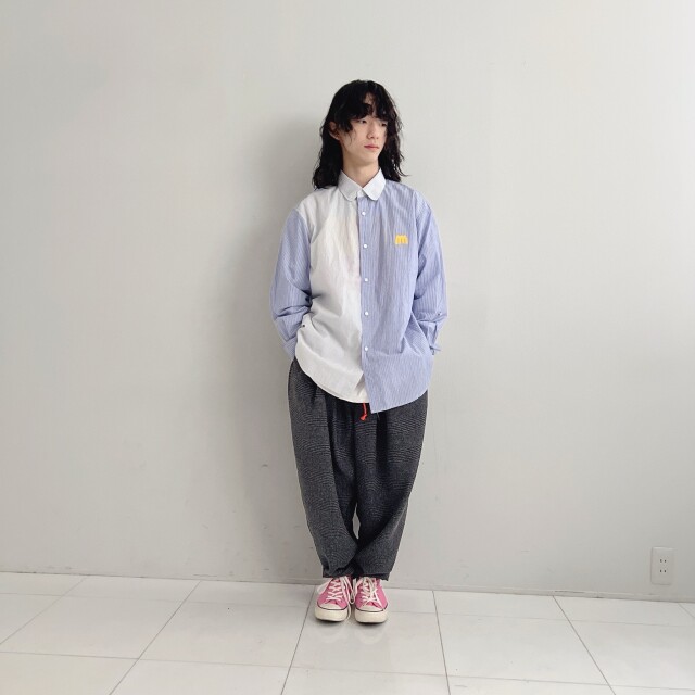 minnano×frankygrow】MF25FWBT-005 GLEN CHECK TEPERED PANTS
