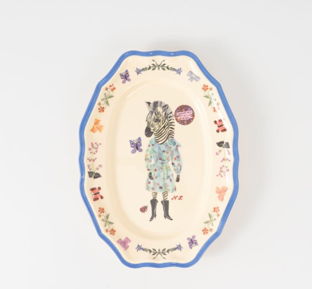 【Nathalie Lete】rice & Nathalie Lete Melamine Vintage Serving Dish/ BL-S