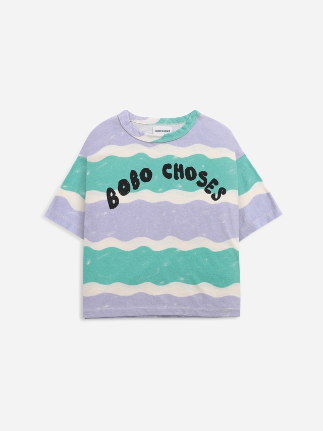 【BOBOCHOSES】Drop1「I'm a Poet」122AC014 Waves all over short sleeve T-shirt