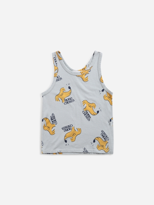 【BOBOCHOSES】Drop1「I'm a Poet」122AC023 Sniffy Dog all over tank top