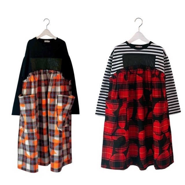 【frankygrow】25FWOP-274 FORMED CHECK DOCKING DRESS