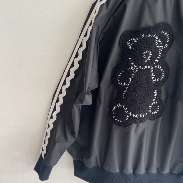 frankygrow】24FWOT-113 KUMA EMBROIDERY PATCH PE TRACK JACKET/BLACK