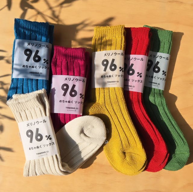 【TAWARA】ウール９６％　めちゃぬくクルーソックス