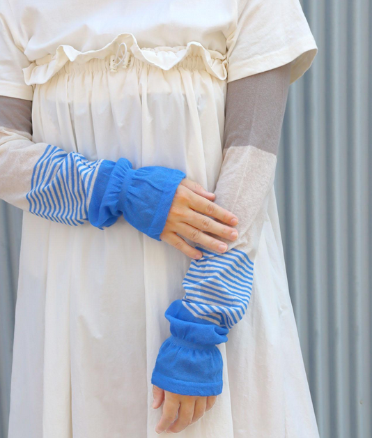 【TAWARA】ブライトボーダー UVカット アームカバー