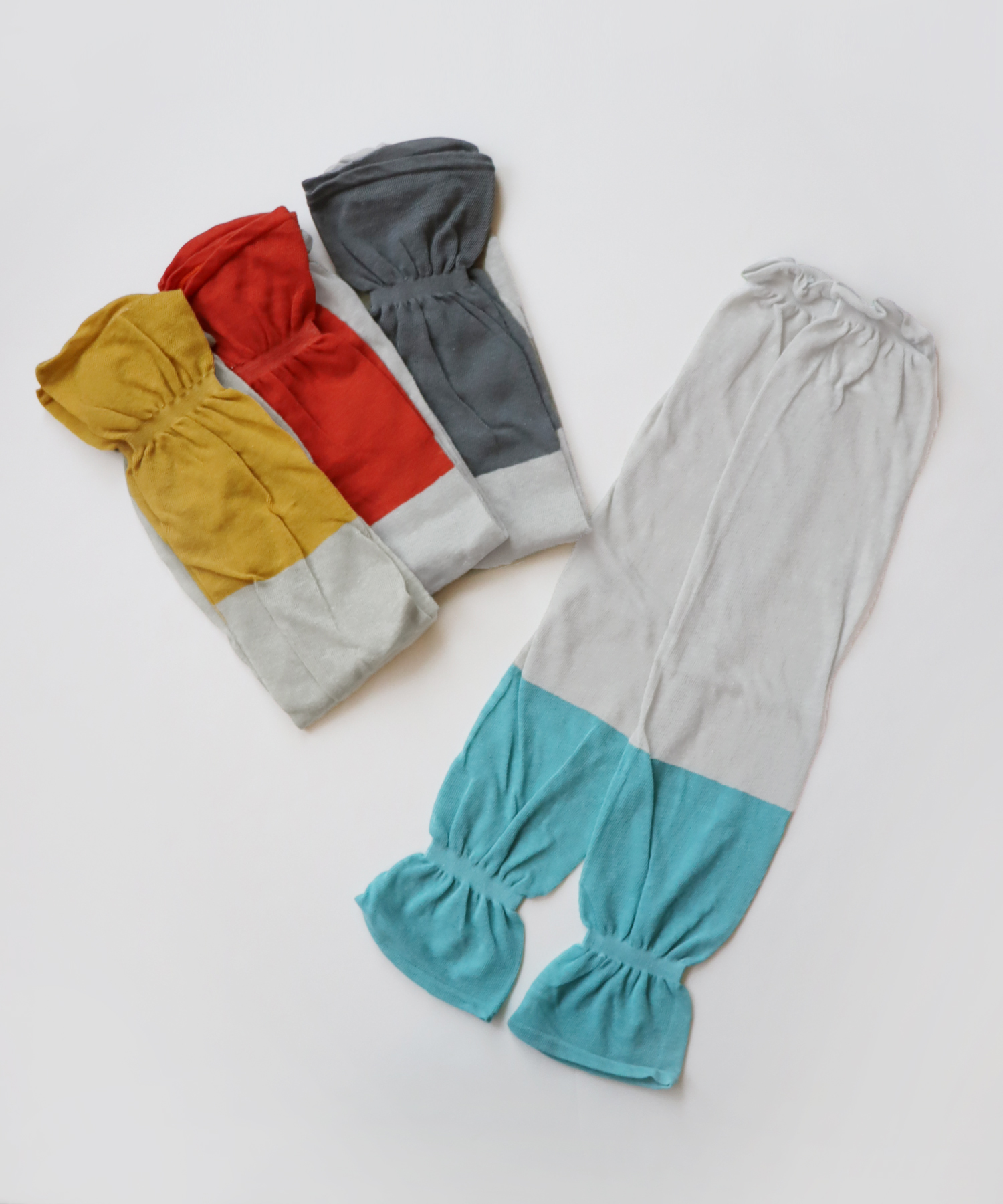 【TAWARA】コットン リネン バイカラー アームカバー