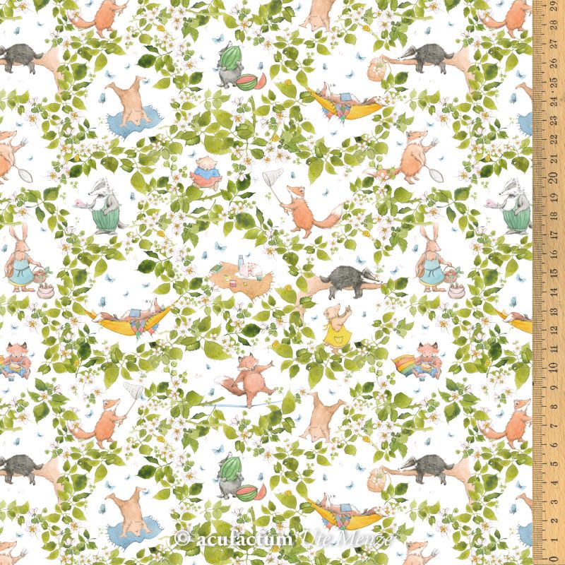 **〔Acufactum〕　A-3523-868　生地 / 緑の中のゲーム