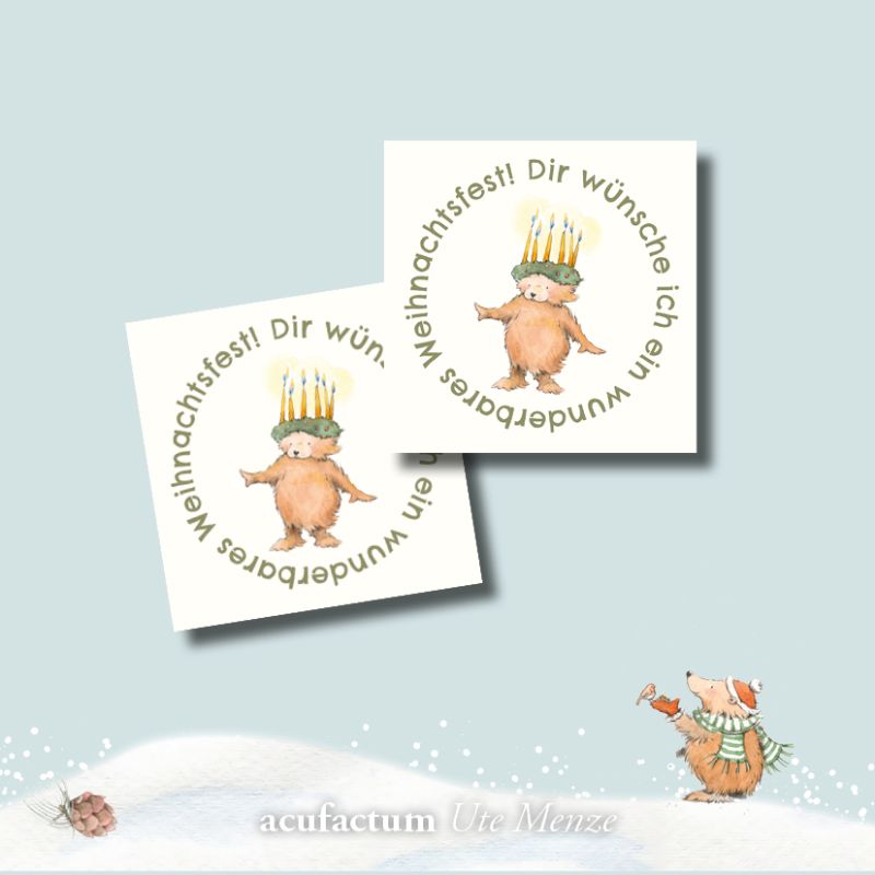 **〔Acufactum〕　A-35376　織ラベル / Patch / ルシアの小グマ