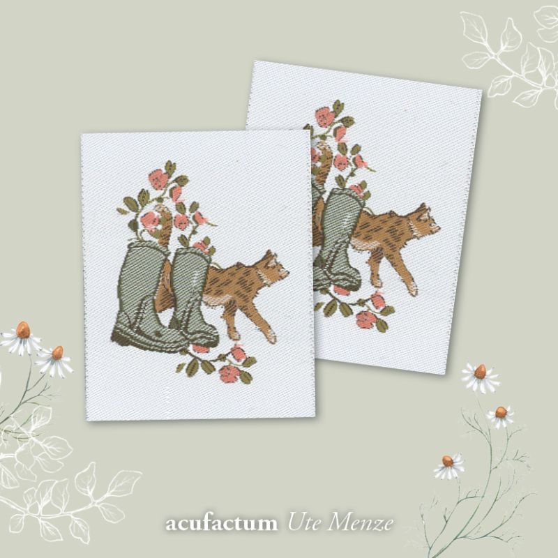 〔Acufactum〕　A-35394　織ラベル / Patch / Stiefel und Katze