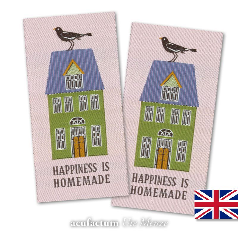 〔Acufactum〕　A-35398　織ラベル / Patch / House Happiness is homemade 【在庫あり】
