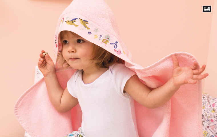 **〔Rico Design〕740269.65　フード付きバスタオル　/　ローザ　＜お取り寄せ＞（宅配便）