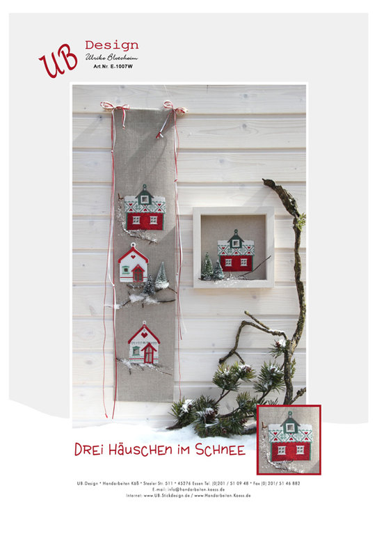 **〔UB Design〕　図案　UB-E-1007W　Drei Hauschen im Schnee