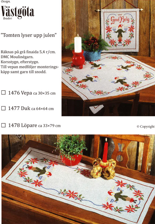 〔Vastgota Broderi〕　刺繍キット　(VB-1476/1477/1478)
