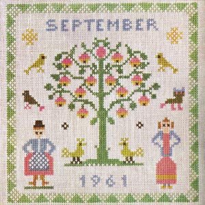 d1: Fremme フレメ カレンダー 1961年 クロスステッチ 刺繍