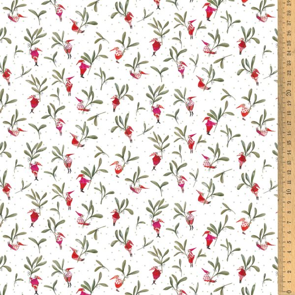 **〔Acufactum〕　A-3523-2006　コットン生地 / ヤドリギの小人