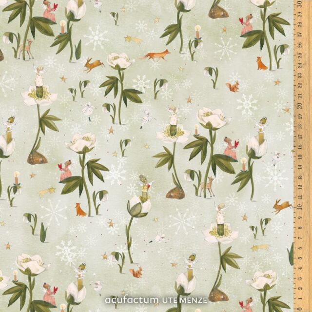 **〔Acufactum〕 A-3523-2044 コットン生地 / クリスマスローズの天使