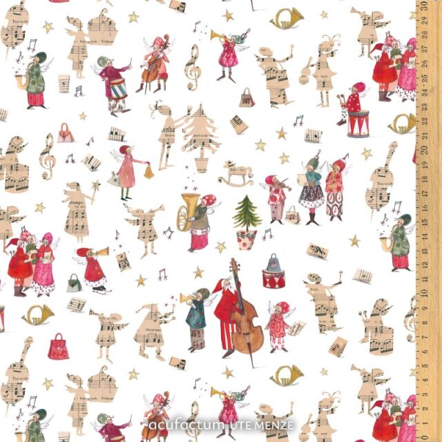 **〔Acufactum〕　A-3523-2046　コットン生地 / クリスマスの音楽隊