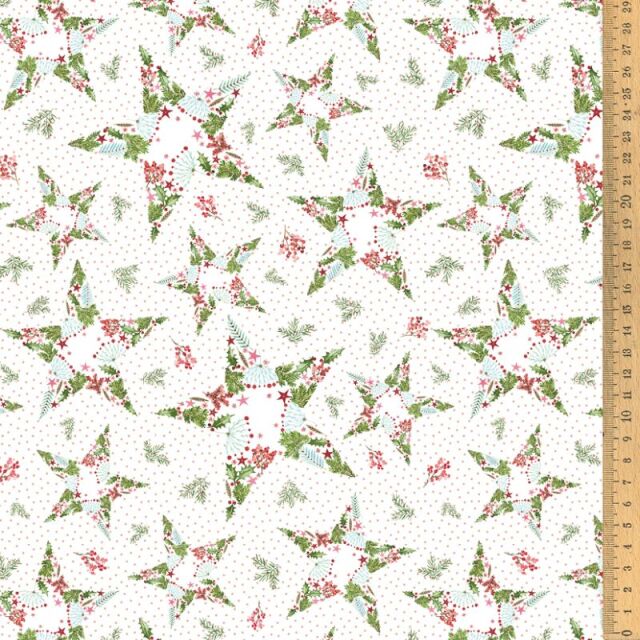 **〔Acufactum〕　A-3523-972　コットン生地 / クリスマススター