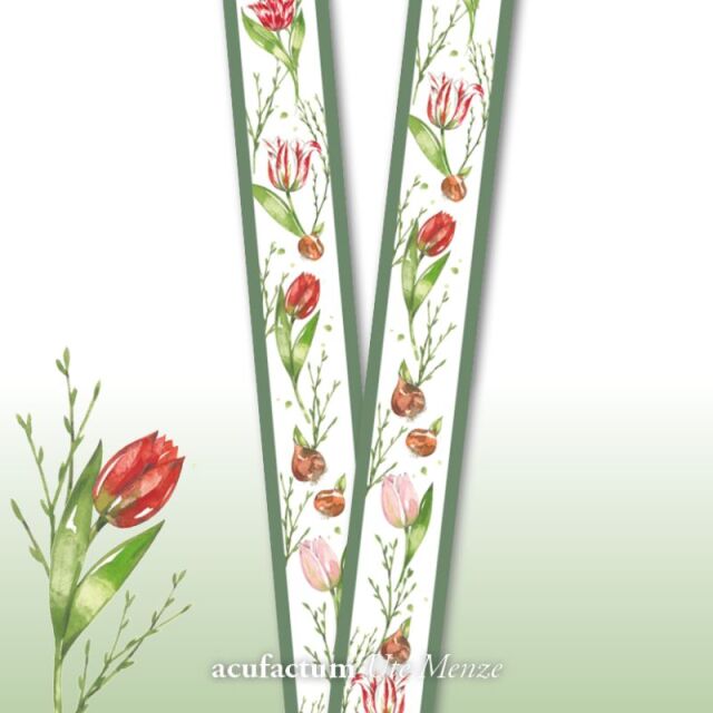 **〔Acufactum〕　A-35367　リボンテープ / チューリップ　1.6cm幅　 (1ｍ単位）