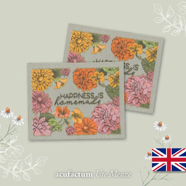〔Acufactum〕　A-35393　織ラベル / Patch / Flower Happiness is Homemade