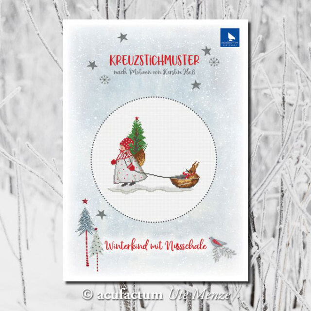 **〔Acufactum〕　図案　A-82929　Winterkind mit Nussschale