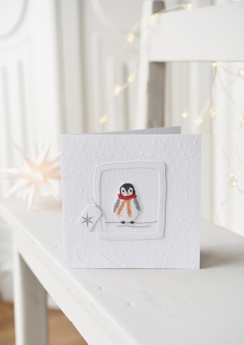 **〔Fingerhut〕　V-1230　フレームカード / スカーフをしたペンギン